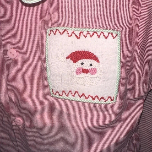 NWOT Boys Petit Ami Santa Claus Red Cotton Gingham Size 24 month 2 pieces - Picture 5 of 6